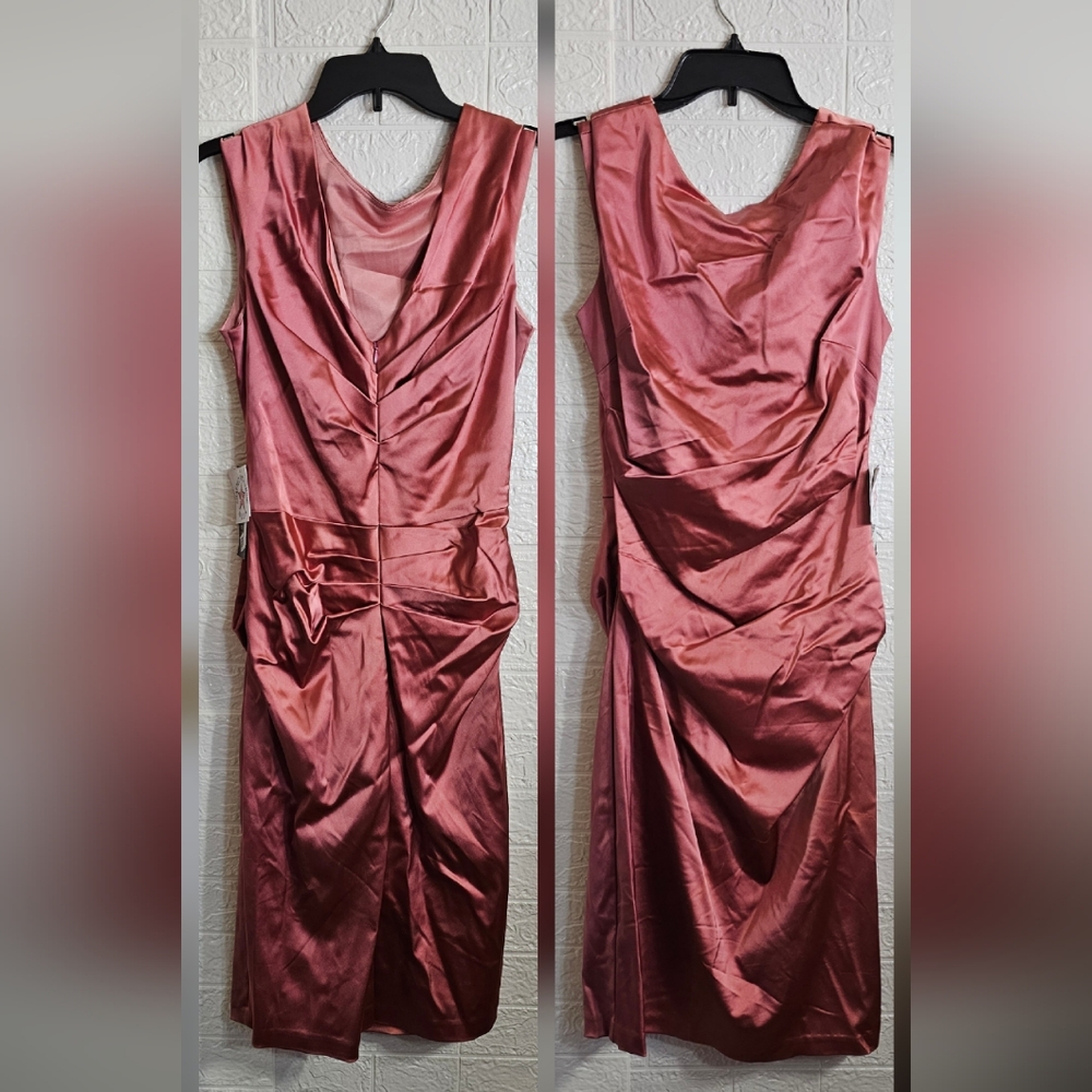 Betsy & Adam Rose Backless Dress